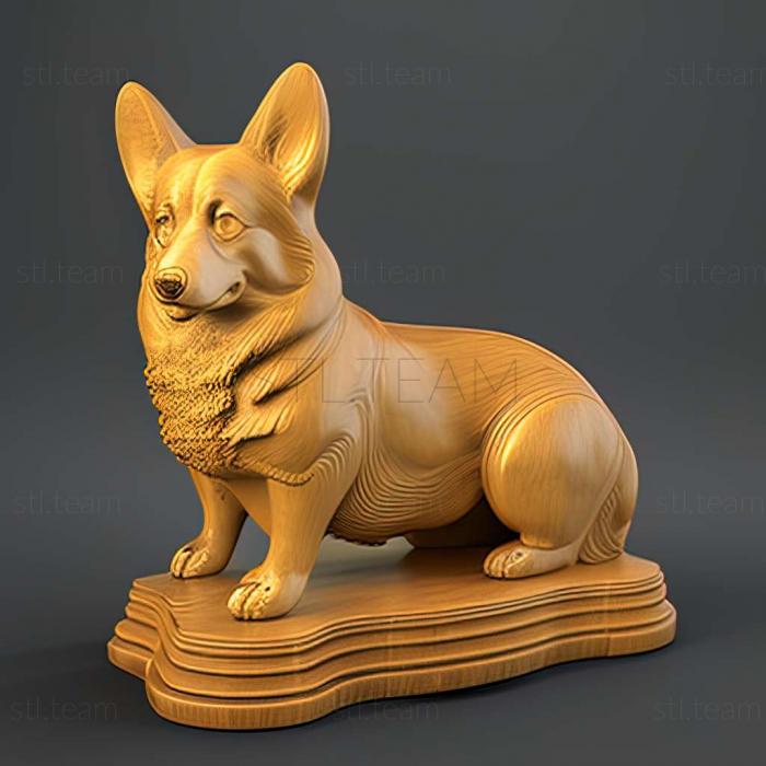 3D model Welsh Corgi dog (STL)